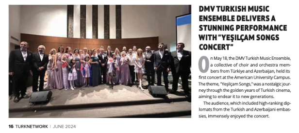 Turk Network News magazine feature on DMV Turkish Music Ensemble 2024
